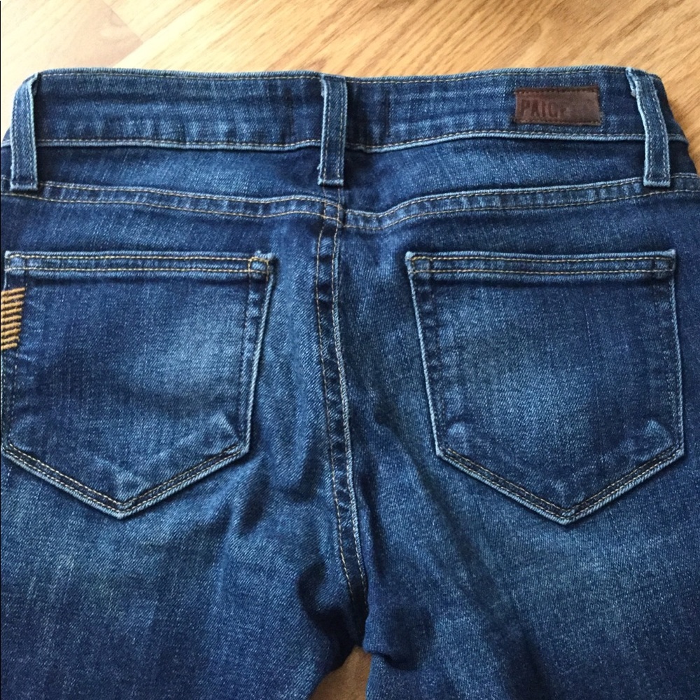 Paige Verdugo Ankle Zip Dark Wash Jeans Denim - Picture 5 of 15